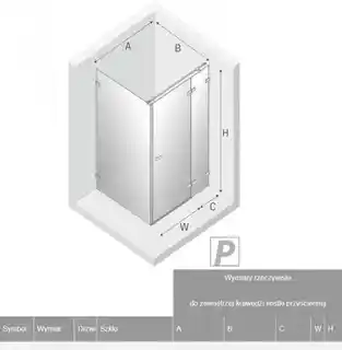 New Trendy Avexa Gold kabina prostokątna 80x90x200 cm przejrzyste szkło prawa EXK 1733