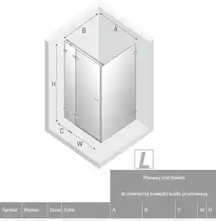 New Trendy Avexa Gold kabina prostokątna 90x80x200 cm, przejrzyste szkło, lewa, model EXK 1742