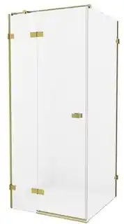 New Trendy Avexa Gold kabina prostokątna 90x80x200 cm, przejrzyste szkło, lewa, model EXK 1742