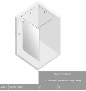 New Trendy Avexa Gold kabina Walk-In 100x200 cm szkło przejrzyste EXK 1819