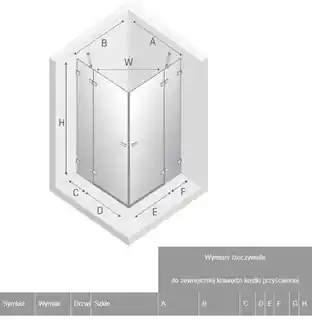 New Trendy Avexa Gold Shine kabina prysznicowa kwadratowa 80x80x200 cm szkło przejrzyste EXK 1692