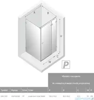 New Trendy Avexa Gold Shine kabina prostokątna 110x100x200 cm przejrzyste prawa EXK-1857