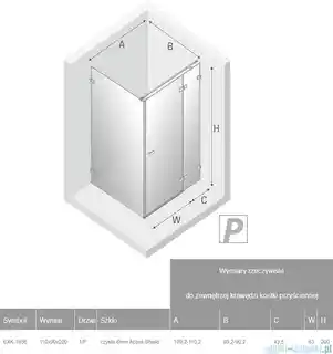 New Trendy Avexa Gold Shine kabina prostokątna 110x90x200 cm przejrzyste prawa EXK-1856