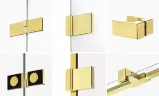 New Trendy Avexa Gold Shine kabina prostokątna 90x100x200 cm przejrzyste szkło prawa EXK 1663
