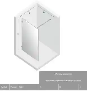 New Trendy Avexa Gold Shine kabina Walk-In 120x200 cm przejrzyste EXK-1713