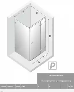 New Trendy Avexa kabina kwadratowa 120x120x200 cm przejrzyste szkło prawa EXK 1514