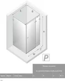 New Trendy Avexa kabina prysznicowa prostokątna 110x80x200 cm szkło przejrzyste prawa EXK 1494