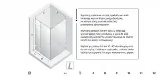 New Trendy Eventa Black Chrome kabina prysznicowa kwadratowa 110x110 cm lewa szkło przejrzyste czarny połysk EXK 6167