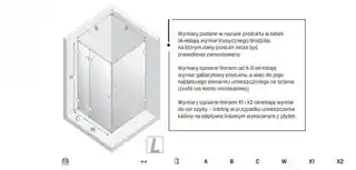 New Trendy Eventa Black Chrome kabina prysznicowa lewa 110x70 cm prostokątna czarny połysk EXK 6163
