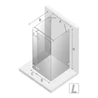 New Trendy Eventa kabina prysznicowa przyścienna lewa 90x90x200 cm szkło przejrzyste EXK 0178