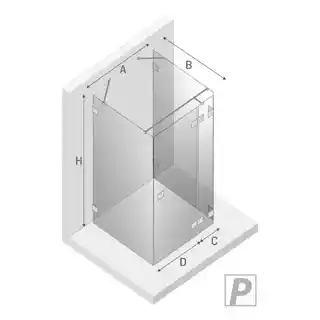 New Trendy Eventa kabina prysznicowa przyścienna lewa 90x90x200 cm szkło przejrzyste EXK 0178
