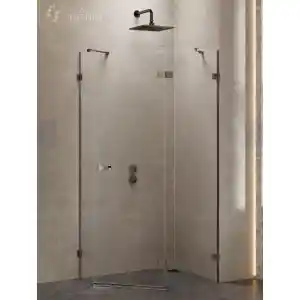 New Trendy Kabina pięciokątna stal szczotkowana 100x80 EXK-3838 Avexa Gunmetal Brushed
