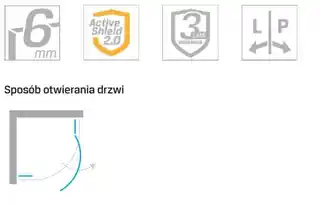 New Trendy kabina półokrągła 90x90 cm K-0469, czarny, szkło przejrzyste, wysokość 195 cm