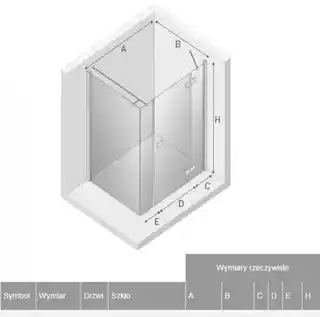 New Trendy Reflexa Plus kabina prysznicowa 110x80 prawa, szkło przejrzyste, EXK-1219