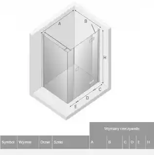 New Trendy Kabina prysznicowa 150x80 EXK 1223 prawa Reflexa