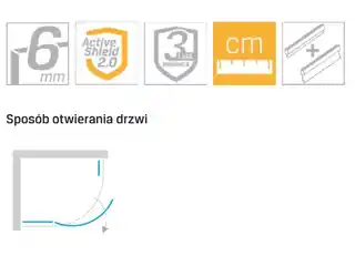New Trendy kabina prysznicowa asymetryczna 100x80cm szkło przejrzyste K-0421 New Soleo