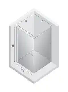 New Trendy New Soleo kabina prysznicowa kwadratowa 90x90 cm szkło 6mm drzwi i ścianka boczna lewa lub prawa wys 195 cm