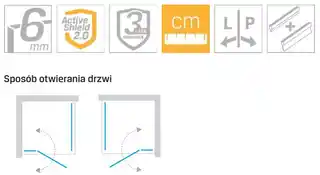 New Trendy New Soleo kabina prysznicowa prostokątna 90x70 cm szkło 6mm drzwi L/P wysokość 195 cm