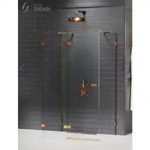 New Trendy Kabina prysznicowa przyścienna lewa 100x90 cm EXK-3704 Avexa Copper Brushed