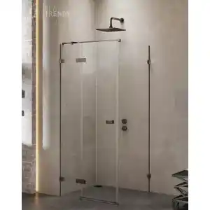 New Trendy Kabina prysznicowa stal szczotkowana lewa 110x80 cm EXK-3337 Avexa Gunmetal Brushed