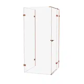 New Trendy Miedziana kabina przyścienna z bocznym wejściem 100x80 EXK-6502 Eventa Copper Shine