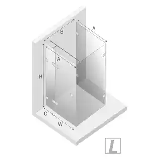 New Trendy Miedziana kabina przyścienna z bocznym wejściem 100x80 EXK-6502 Eventa Copper Shine