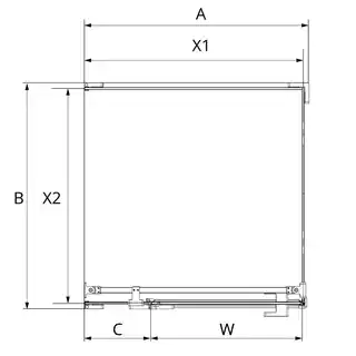 New Trendy Miedziana kabina przyścienna z bocznym wejściem 100x80 EXK-6502 Eventa Copper Shine