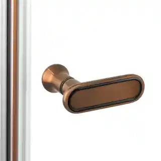 New Trendy Miedziana szczotkowana kabina prostokątna składana 90x80 K-2084 New Soleo Copper Brushed