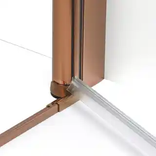 New Trendy New Soleo Copper Brushed kabina prysznicowa prostokątna 90x80 cm szkło 6 mm, wys 195 cm, wspornik skośny
