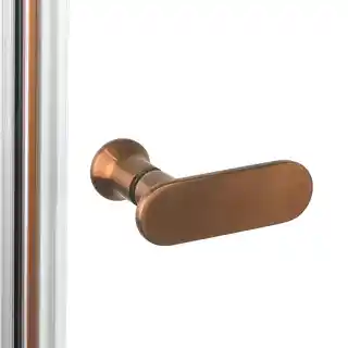 New Trendy New Soleo Copper Brushed kabina prysznicowa prostokątna 90x80 cm szkło 6 mm, wys 195 cm, wspornik skośny