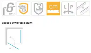 New Trendy New Soleo Black kabina prysznicowa kwadratowa 90x90x195 cm lewa, wspornik skośny, szkło przejrzyste D-0285A D-0120B