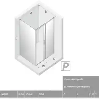 New Trendy Prime kabina prysznicowa prostokątna 100x90x200 cm prawa szkło przejrzyste D-0299A D-0124B