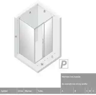 New Trendy Prime kabina prysznicowa prostokątna 110x100x200 cm prawa szkło przejrzyste D-0301A/D-0125B