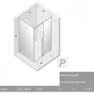 New Trendy Prime kabina prysznicowa prostokątna 120x90x200 cm prawa szkło przejrzyste D-0303A D-0124B