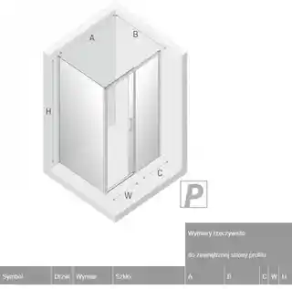 New Trendy Prime kabina prysznicowa prostokątna 130x80x200 cm prawa szkło przejrzyste D-0305A D-0123B