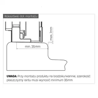 New Trendy Smart Black ścianka prysznicowa walk in czarna ruchoma 100 cm EXK 6676