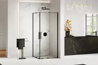 New Trendy Smart Black kabina prysznicowa prostokątna podwójne drzwi 90x100 cm szkło 8 mm EXK 4165