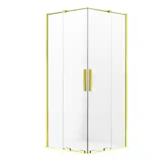 New Trendy Smart Light Gold kabina prysznicowa prostokątna podwójne drzwi 80x110 cm szkło 8 mm wys 200 cm EXK 4266