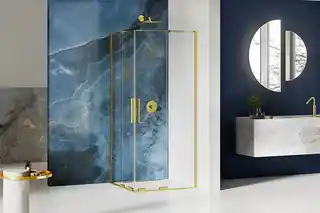 New Trendy Smart Light Gold kabina prysznicowa prostokątna podwójne drzwi 80x90 cm EXK 4264