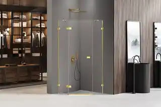 New Trendy Zlota kabina pięciokątna 80x80 lewa EXK-3840 Avexa Gold Shine