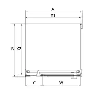 New Trendy Złota kabina prysznicowa 120x100 lewa EXK 4716 Eventa Gold Shine