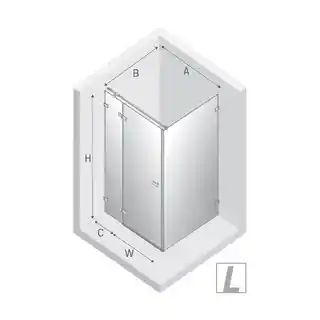 New Trendy Złota kabina prysznicowa lewa 90x90 EXK-6758 Avexa Gold Shine XR