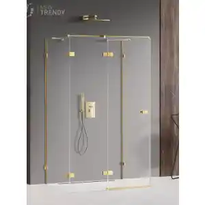 New Trendy Złota kabina prysznicowa przyścienna lewa 80x70 cm EXK-2094 Avexa Gold Shine