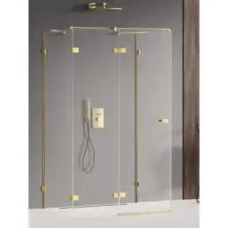 New Trendy Złota kabina prysznicowa przyścienna lewa 80x70 cm EXK-2094 Avexa Gold Shine