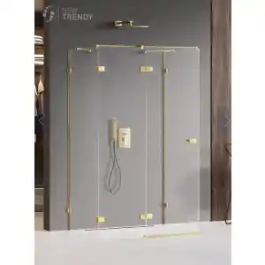 New Trendy Złota kabina prysznicowa przyścienna prawa 90x100 cm EXK-2133 Avexa Gold Shine