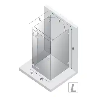 Eventa Gold Shine kabina prysznicowa przyścienna prawa 120x90 cm, szkło przejrzyste, złoty połysk, model EXK-4813