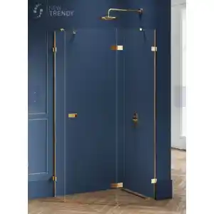 New Trendy Złota szczotkowana kabina pięciokątna 100x80 EXK-3860 Avexa Gold Brushed