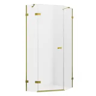 New Trendy Złota szczotkowana kabina pięciokątna 100x80 EXK-3860 Avexa Gold Brushed