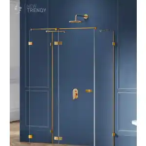 New Trendy Złota szczotkowana kabina prysznicowa przyścienna prawa 80x120 cm EXK-3105 Avexa Gold Brushed