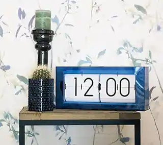 Nextime zegar stojący Big Flip Clear, akrylowy, średnica 36 cm, wymiary 10 x 29,8 cm, model 5209 BL